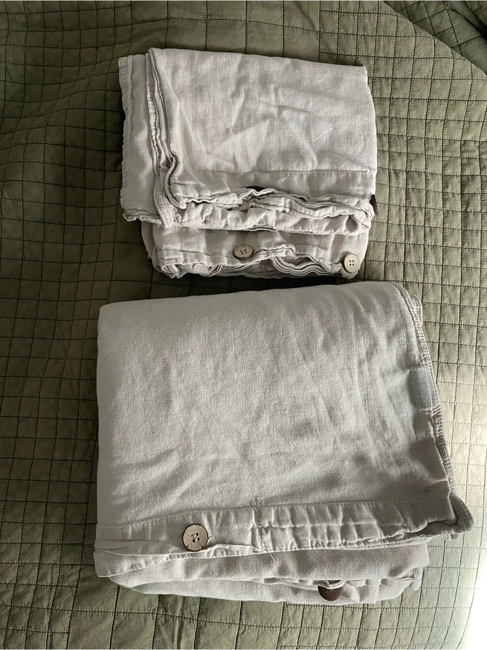 Bedside Washed Linen Cotton Blend Duvet Cover Set in Natural Beige
